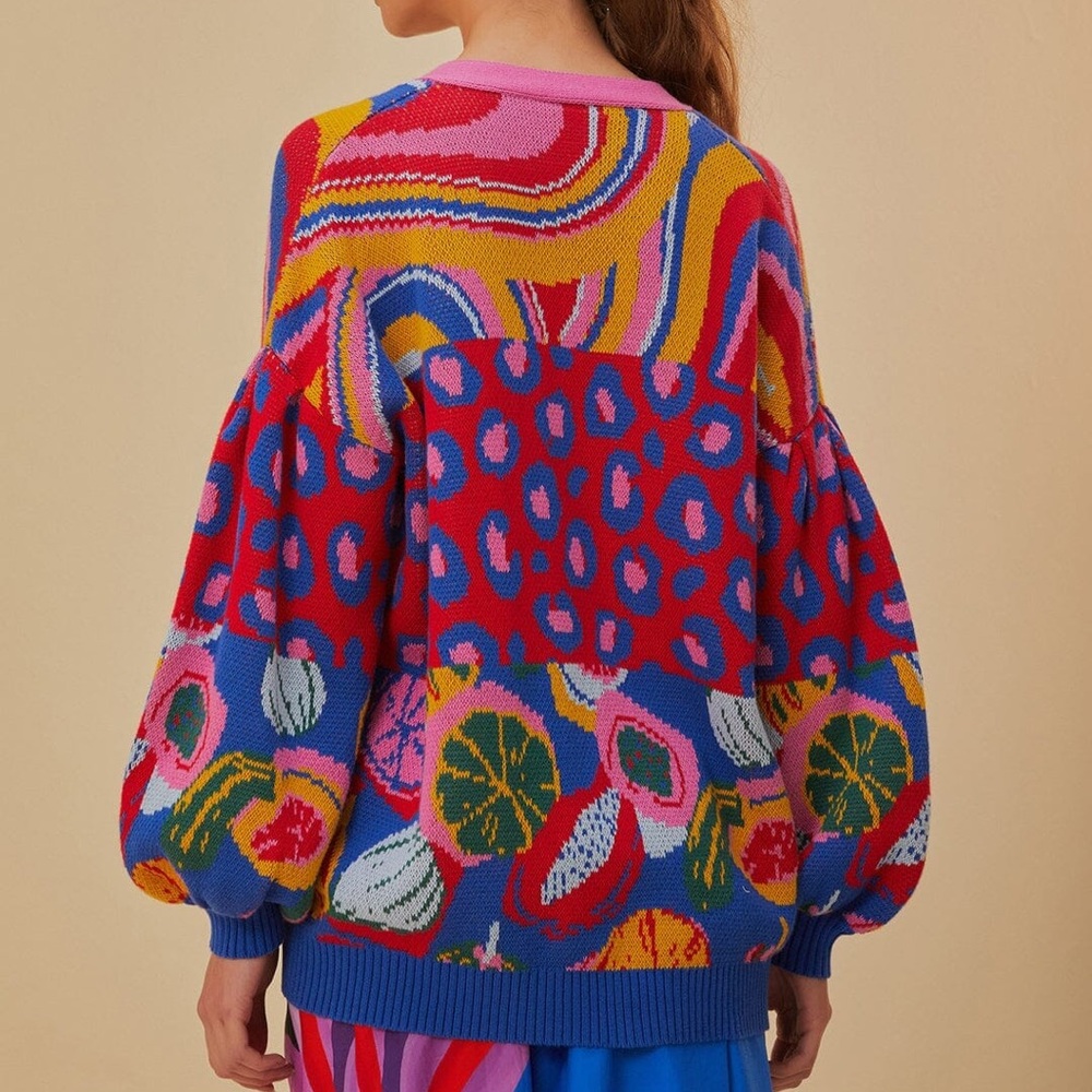 FARM Rio Mixed Prints Knit Cardigan - Picture 5 of 12